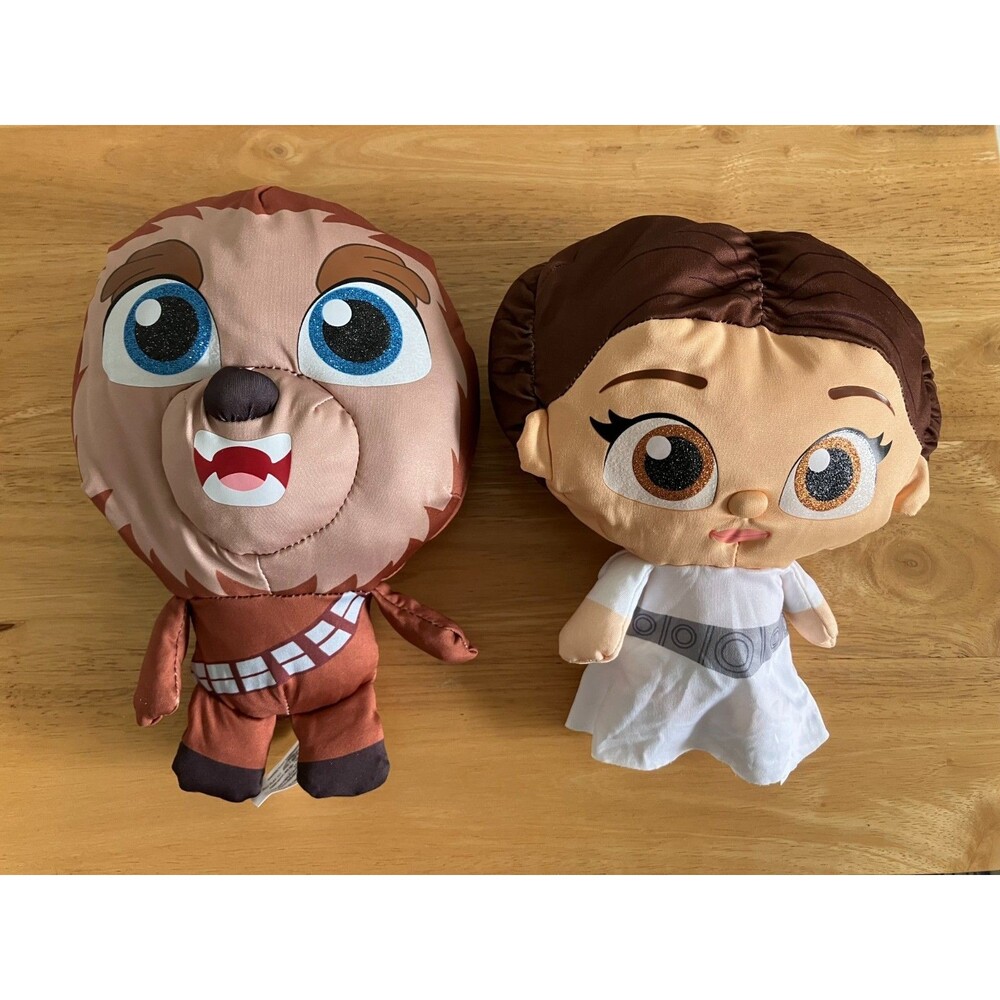 Disney Doorables Leia Organa & Chewbacca 10" Soft Plush Puffables NEW!